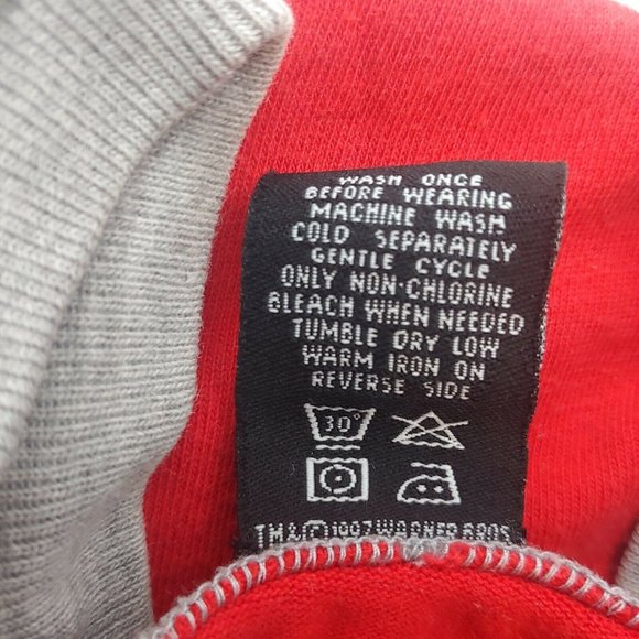 Vintage 90s Warner Bros Store Men M T Shirt Rubber Taz Bugs Bunny Marvin V Neck - Picture 5 of 7